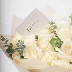 Ivory Mist - Rose Bouquet With Eucalyptus